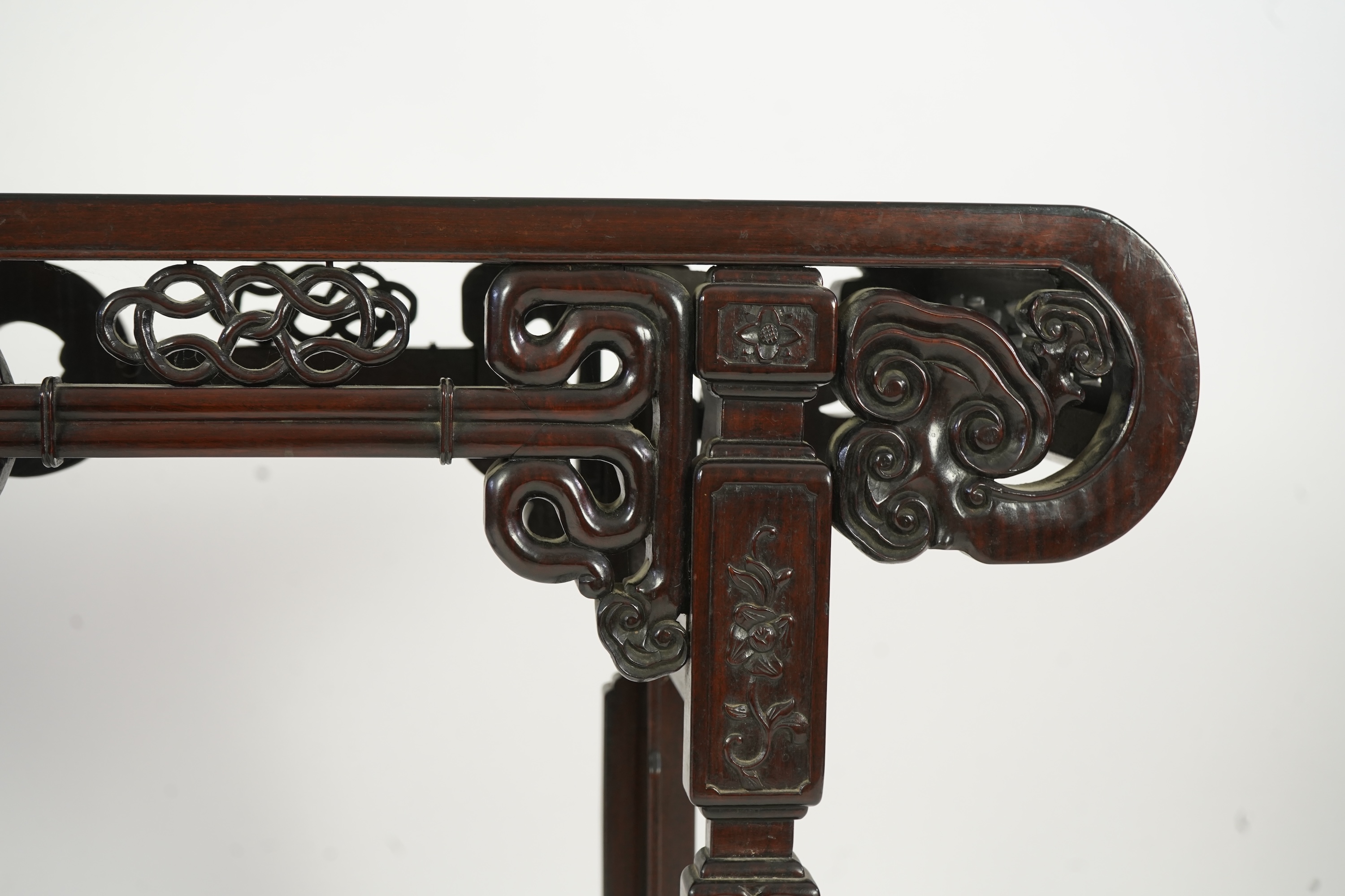 A small Chinese hongmu altar table, late 19th/early 20th century